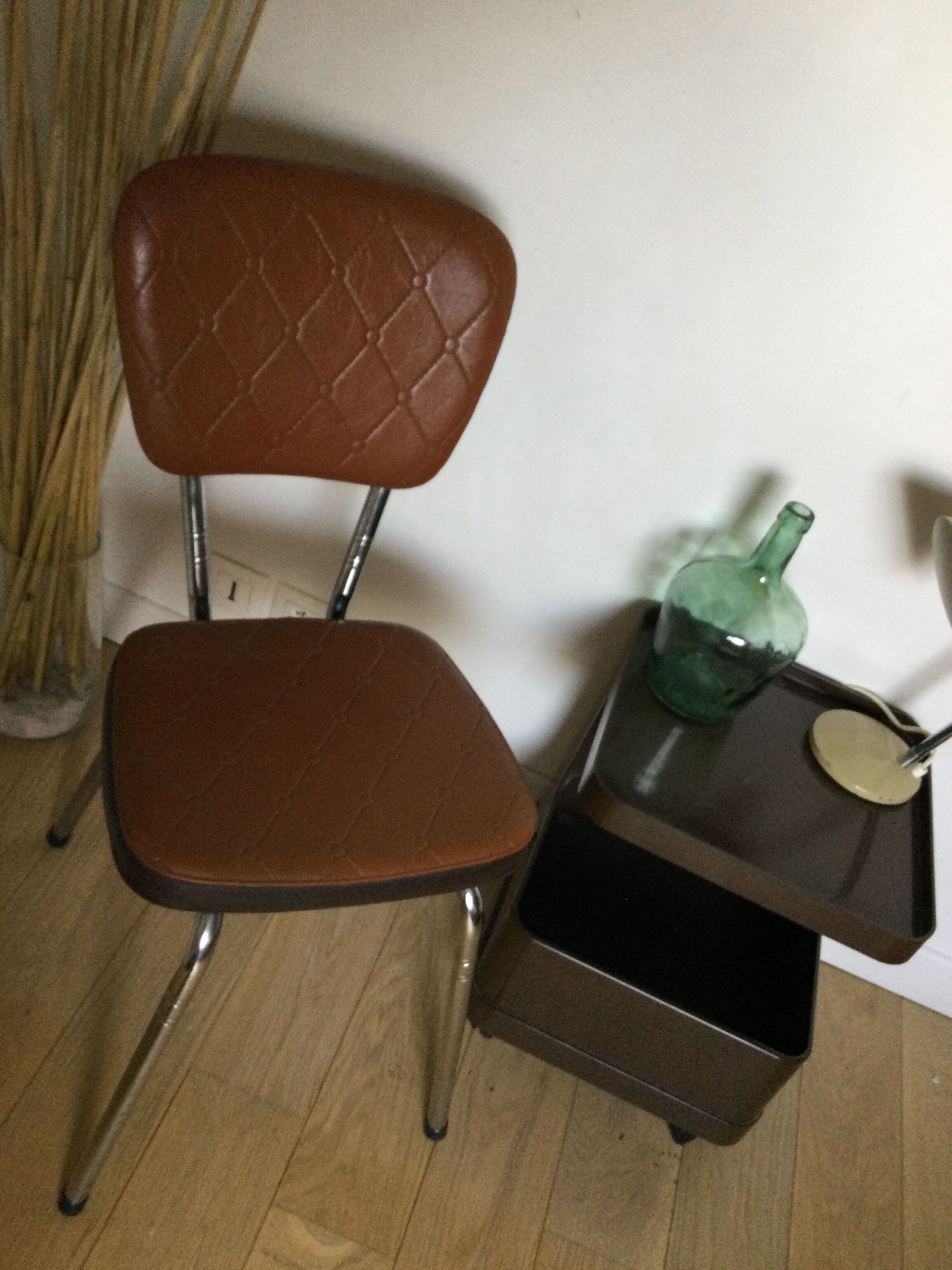 Vintage chrome and skai chairs