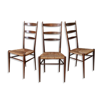 Series of 3 chairs style Gio Ponti