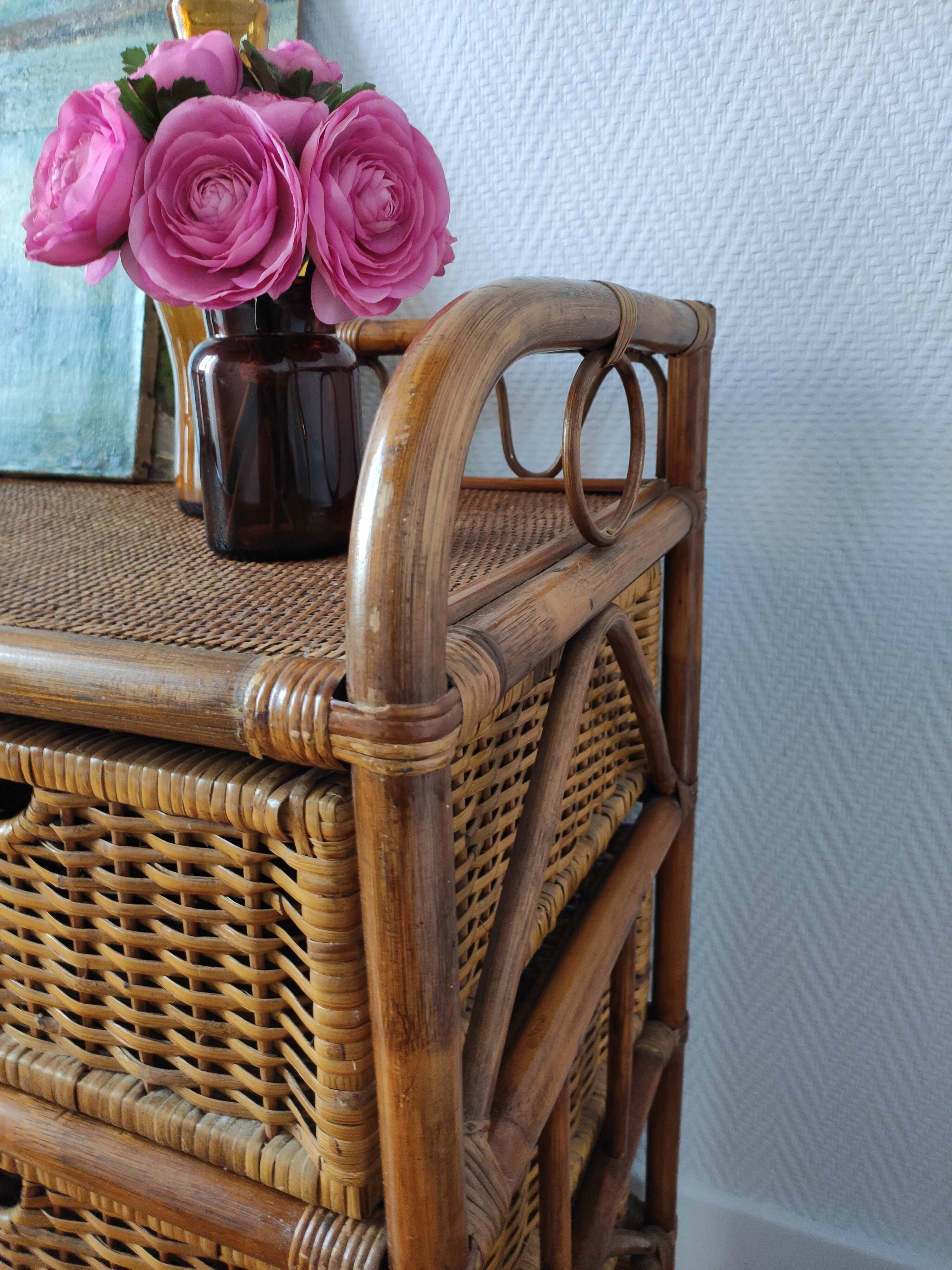 Rattan chest of drawers