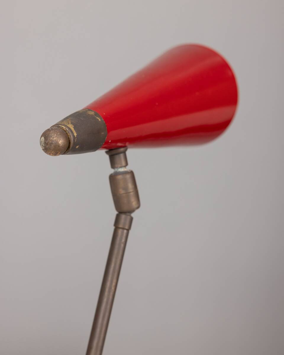 Lampe de table vintage des années 1950, abat-jour conique, design stilnovo