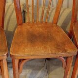 Série de 3 anciennes chaises de bistrot Baumann en bel état