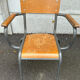 Chaise d'écolier vintage en métal et bois