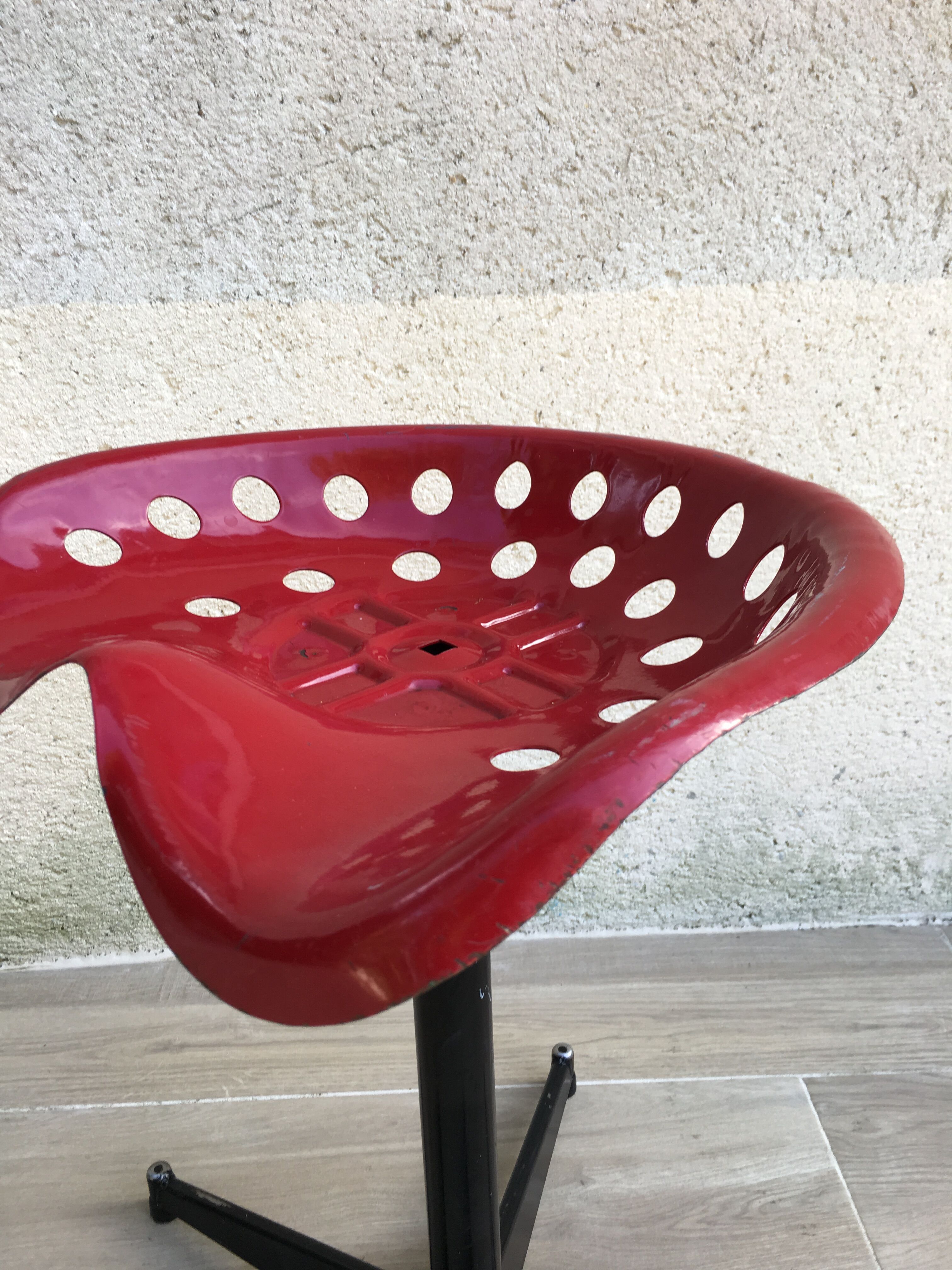 Vintage high stool sitting tractor