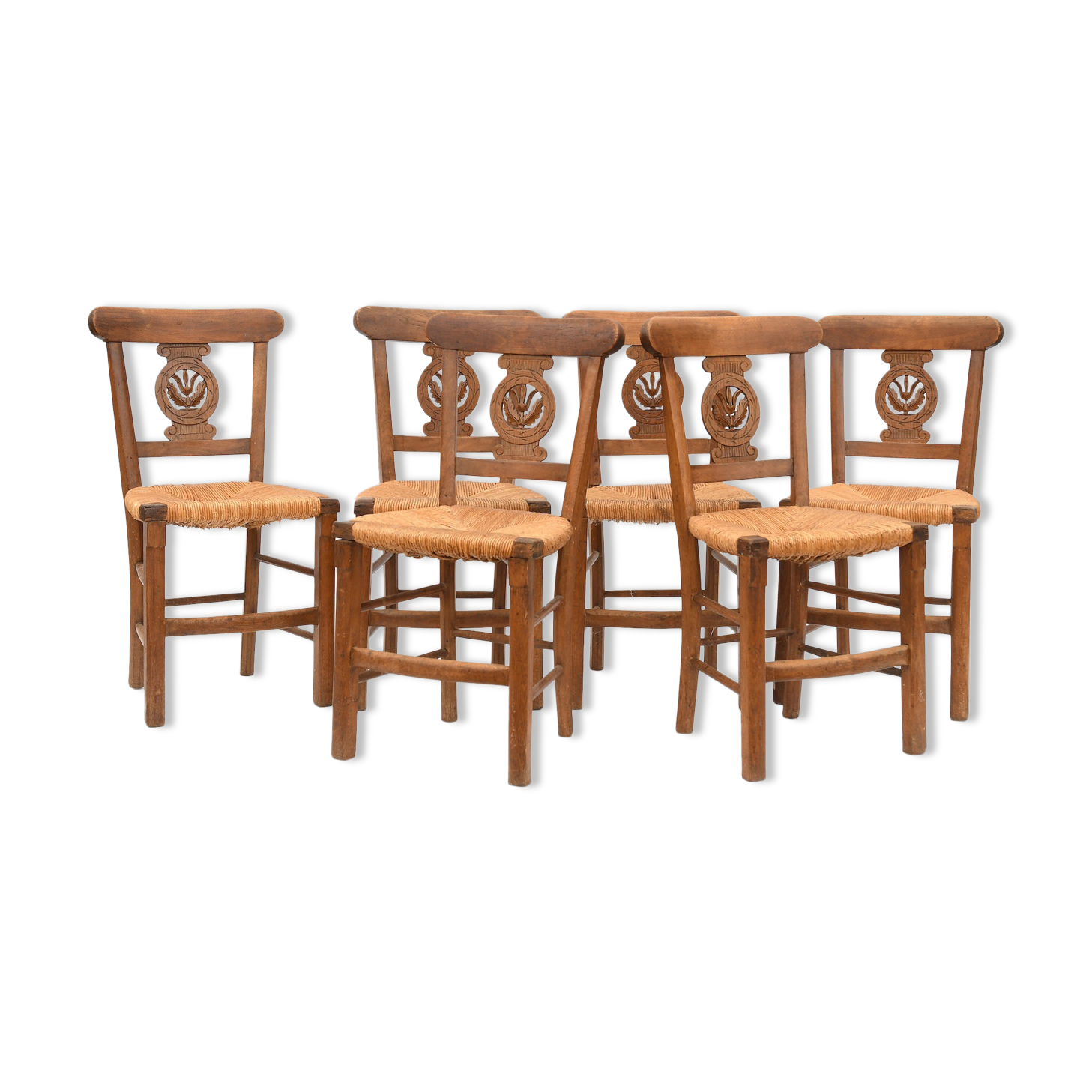 Series of 6 mulched chairs