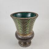 Sandstone vase signed Breugnot Art Deco style