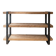 Industrial bookshelf console in solid wood and steel.