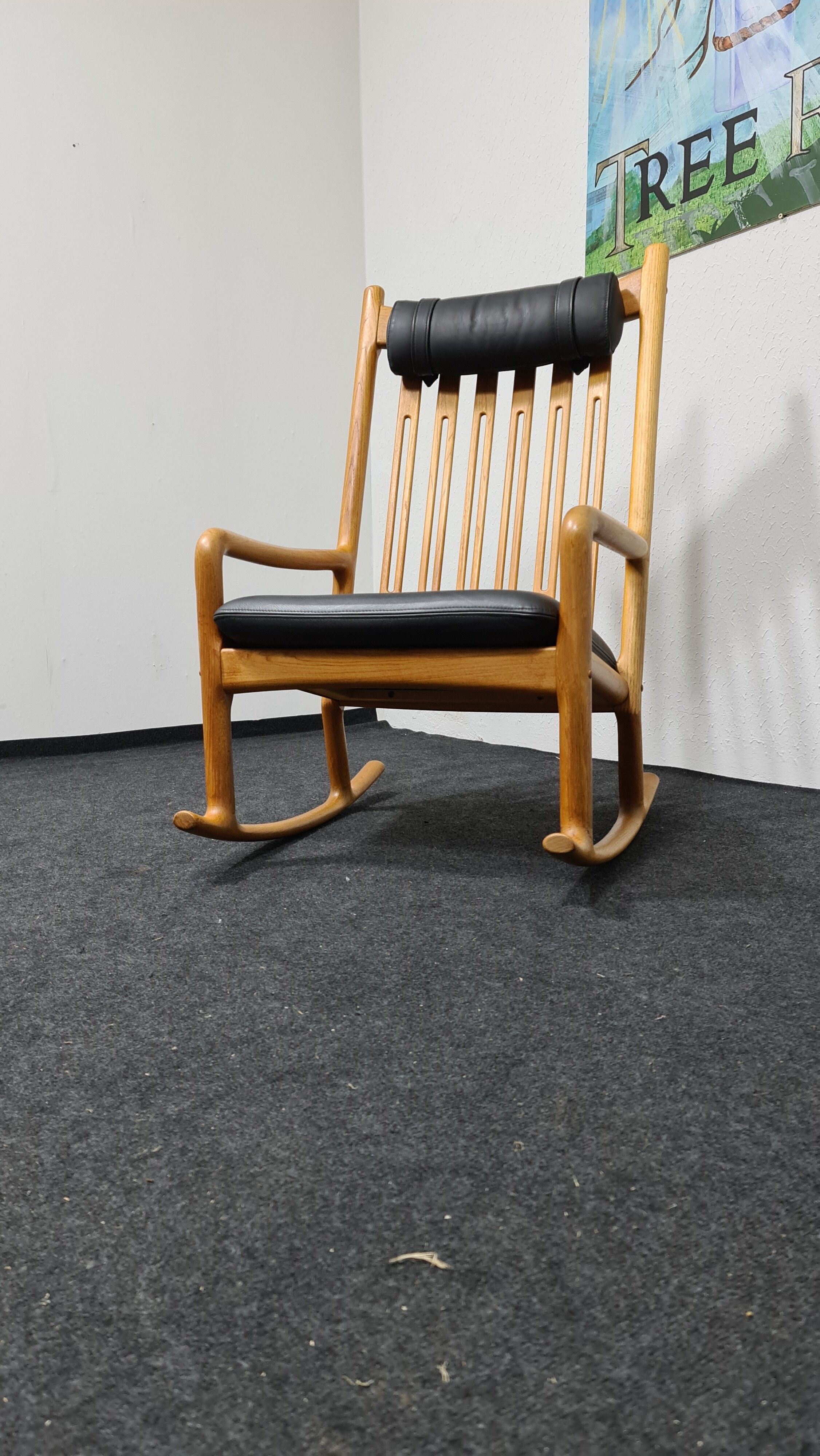 Rocking-chair en teck vintage par Jakob Kjaer