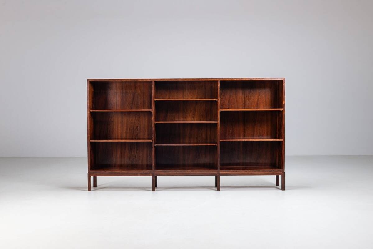 Grande bibliothèque scandinave en palissandre, Danemark, 1960.