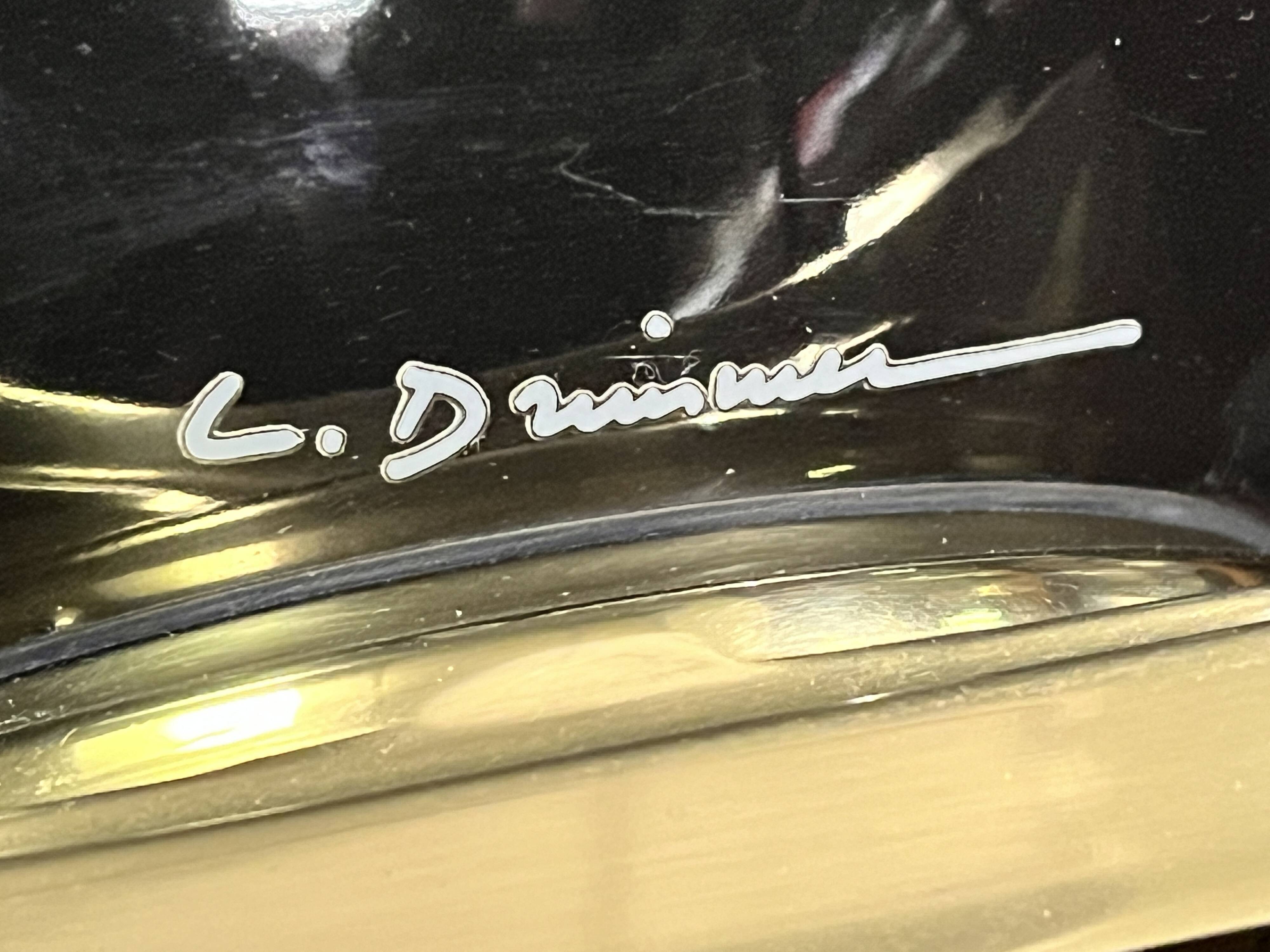 Important English porcelain lamp signed Drimmer 1989