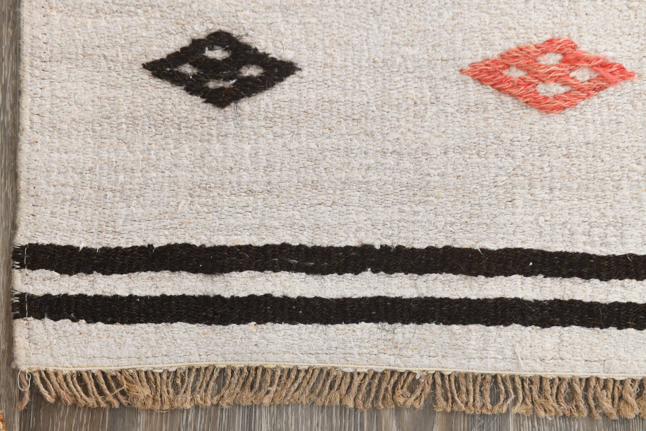 Tapis de couloir contemporain blanc et noir 2x9, 76x263 cm