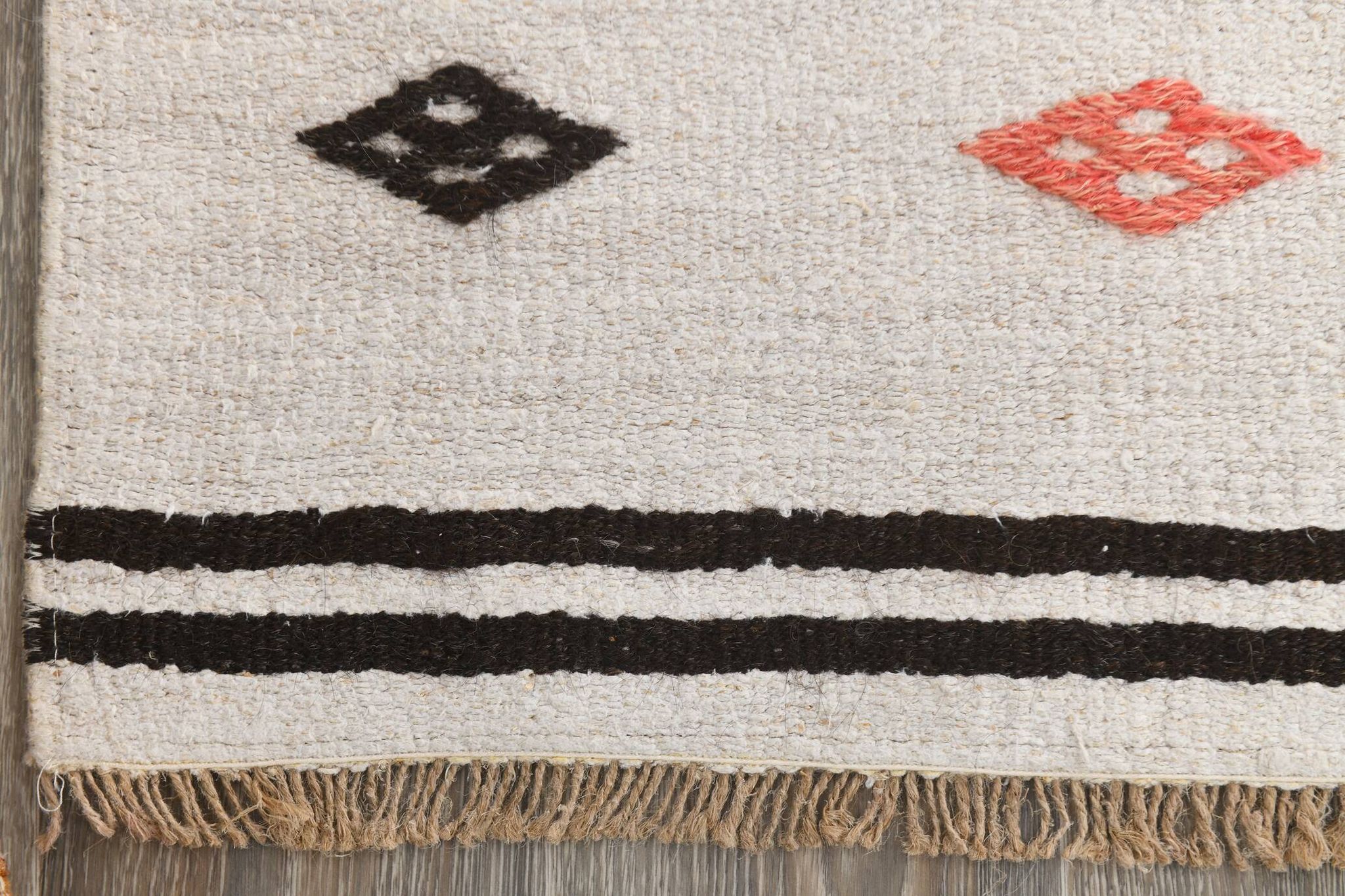 Tapis de couloir contemporain blanc et noir 2x9, 76x263 cm