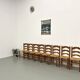 Set of 8 chairs in solid elm with straw seats.