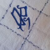Set of 8 napkins, in white cotton, MONOGRAM DP.