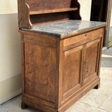 Grand buffet, meuble de toilette ancienne à dessus de marbre XIXe