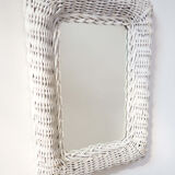 White rattan mirror 27x40cm