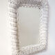 White rattan mirror 27x40cm