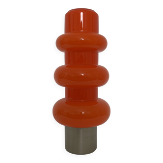 Vintage orange opaline lamp Italy 1970s space age retro