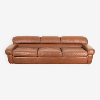 VINTAGE LEATHER SOFA 70'S MOD. SOFTEN DESIGN ROSSI DI ALBIZZATE