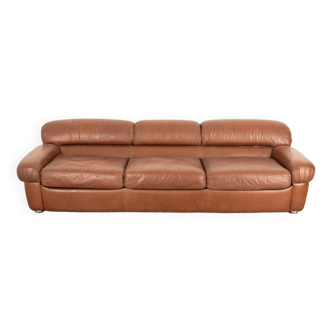 VINTAGE LEATHER SOFA 70'S MOD. SOFTEN DESIGN ROSSI DI ALBIZZATE