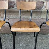 4 vintage 60s school chairs