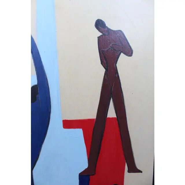 Vintage Figurative Abstract Nudes Painting