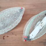 Pair of designer glass eye sconces from the 60s and 70s