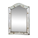 Antique Venetian Mirror Table Mirror Italian Etched ca 1900