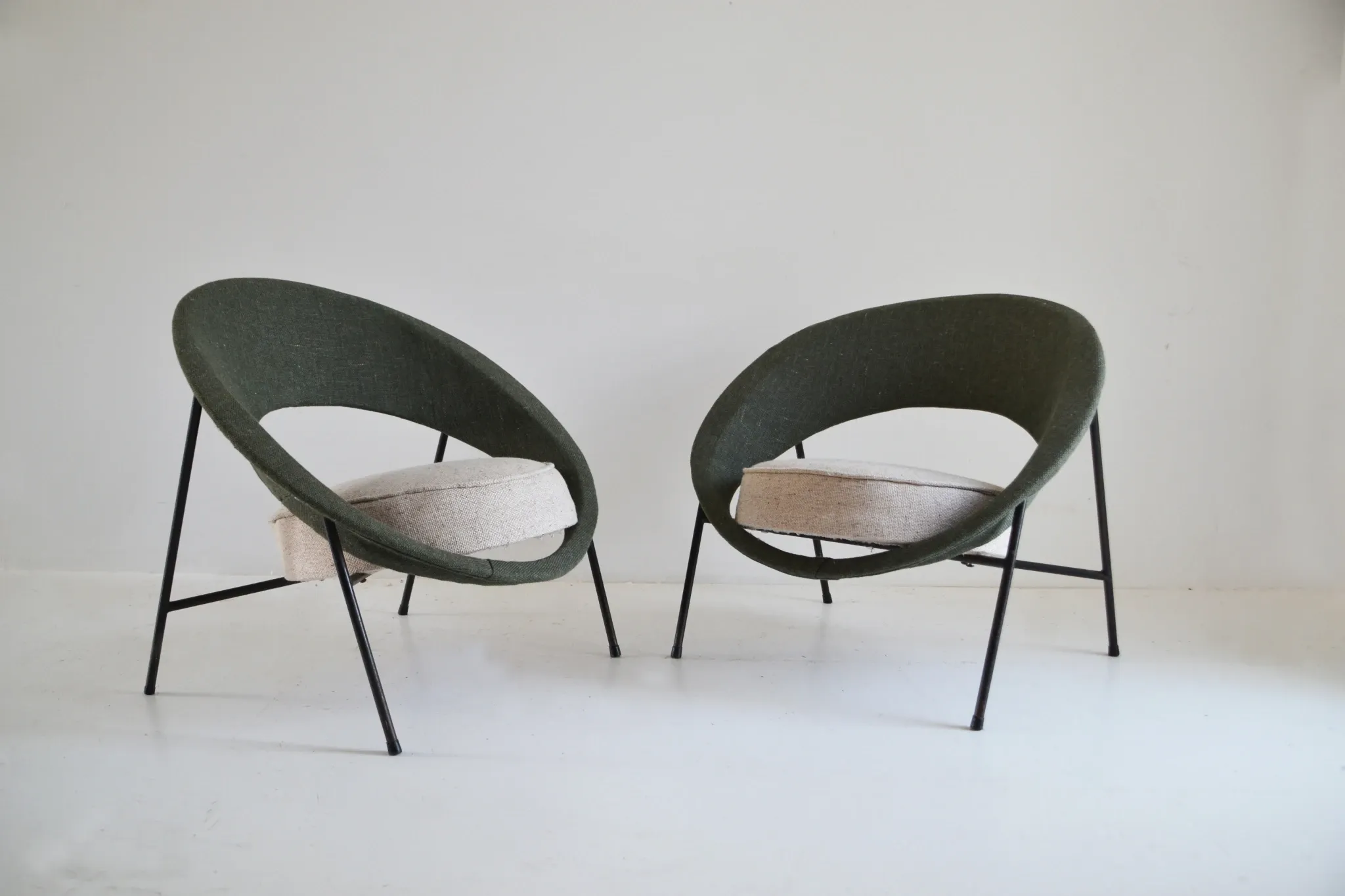 Pair of Saturn armchairs by Geneviève Dangles and Christian Defrance