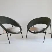 Pair of Saturn armchairs by Geneviève Dangles and Christian Defrance