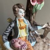 Pair Italian porcelain table lamps by Capodimonte