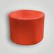 Grand pouf vintage en Skaï rouge – diamètre : 62 cm