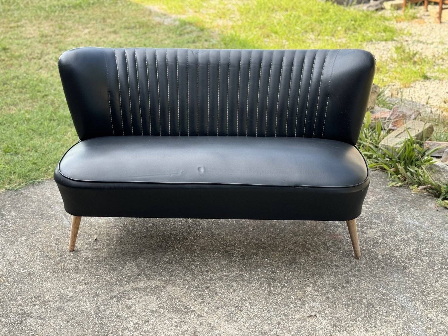Mid-century sky black cocktail sofa, 1950s