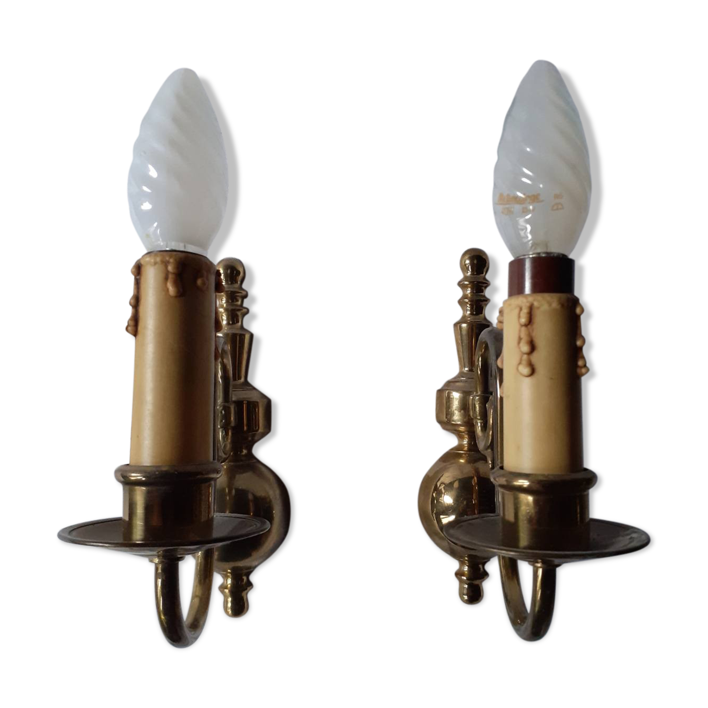 Pair of brass sconces