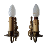 Pair of brass sconces