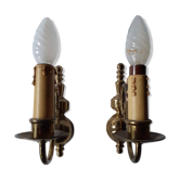 Pair of brass sconces