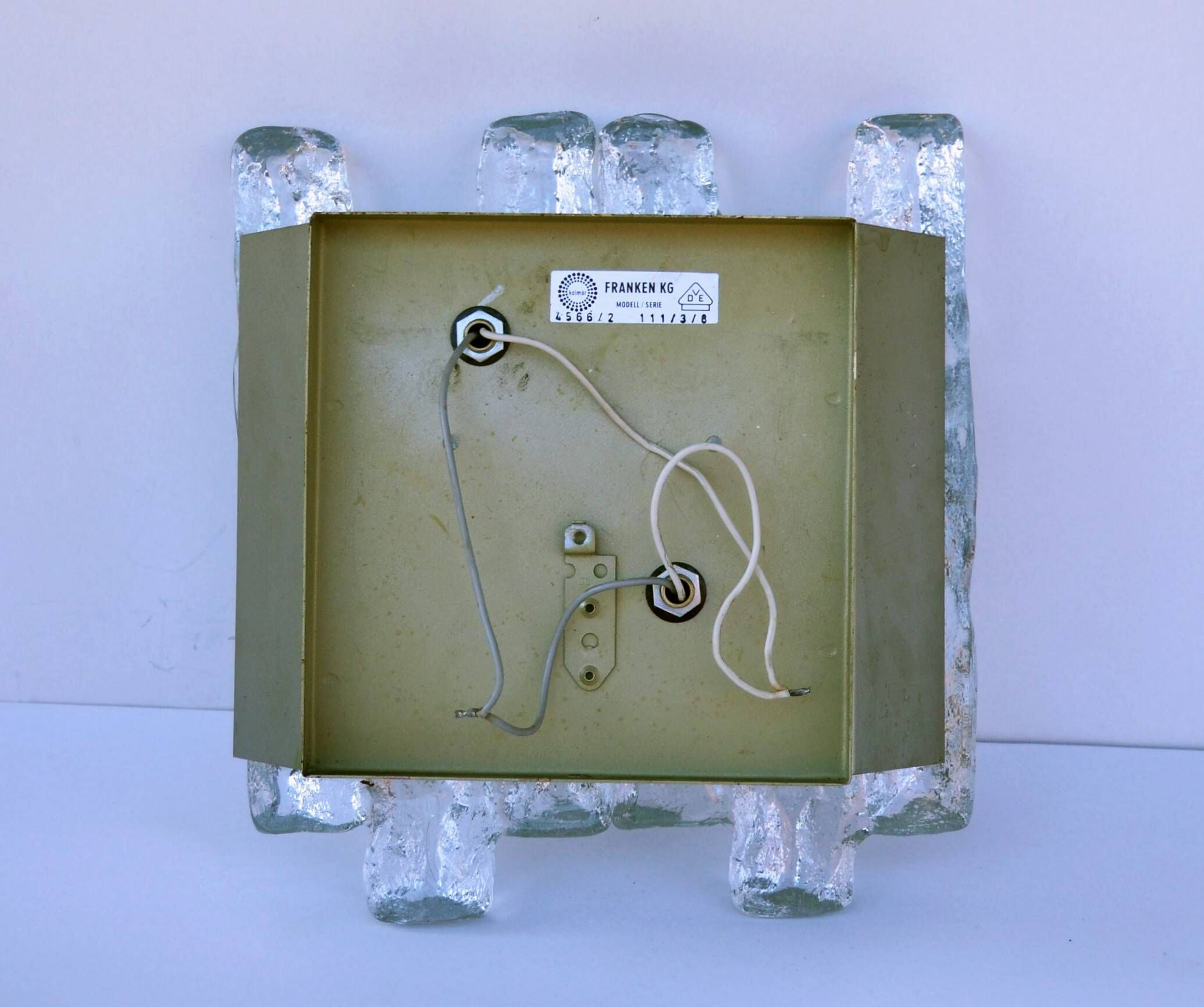 Lot of 3 J. T. Kalmar Sconces Light Wall Mounted Brutalist Mid Century  - 2 pieces are 25cm X 12 cm
