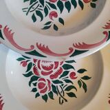 5 old soup plates from the French manufacturer LONGWY, Alsace model. Vintage.