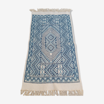 Authentic white and blue margoum carpet