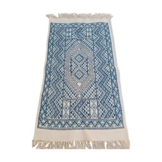 Authentic white and blue margoum carpet