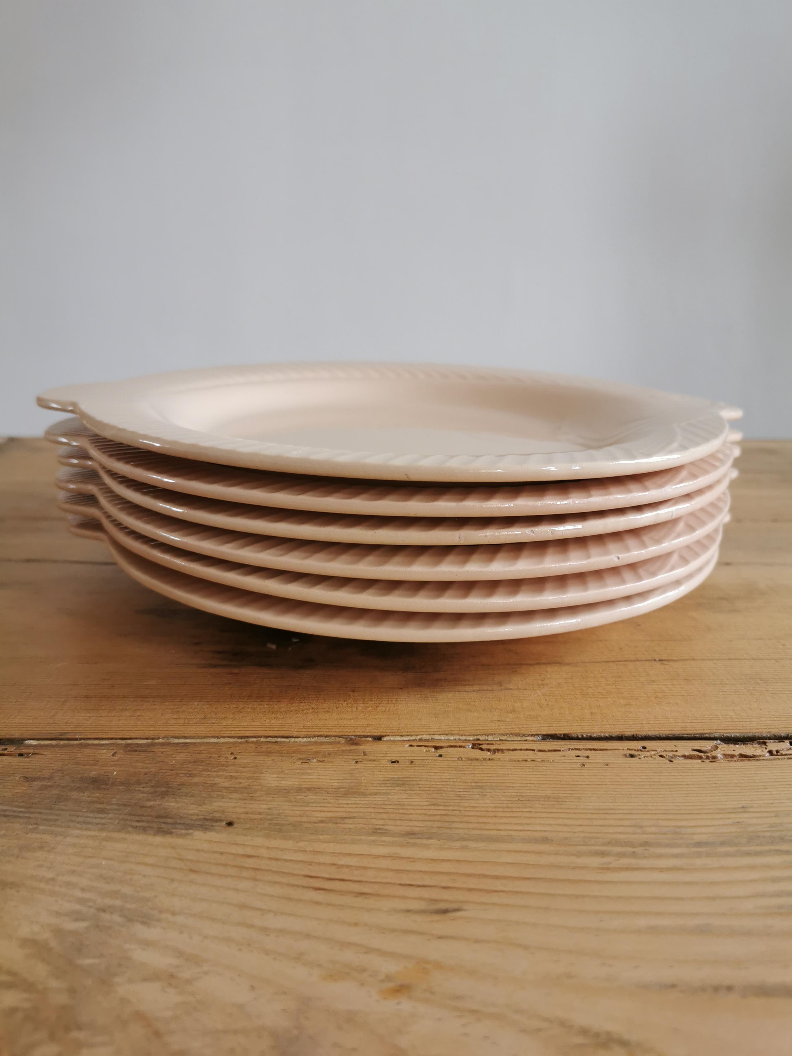 Set de 6 assiettes poisson Digoin Sarreguemines