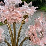 70s brass lamp and 10 tulip glass