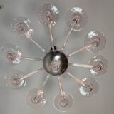 Venetian glass lustre in pink, in the style of Venini.