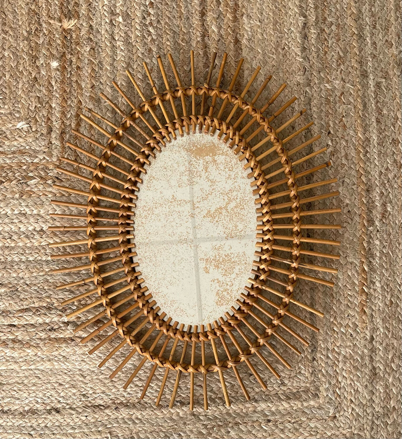Rattan mirror 1960 48x60cm