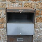 Patinated metal industrial filing cabinet – roneo