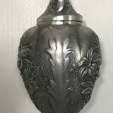 Ewer, Mauro Manetti art foundry, floral embossed decoration and bird's head handle