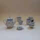 Tea set, 6 cups and 11 bowls