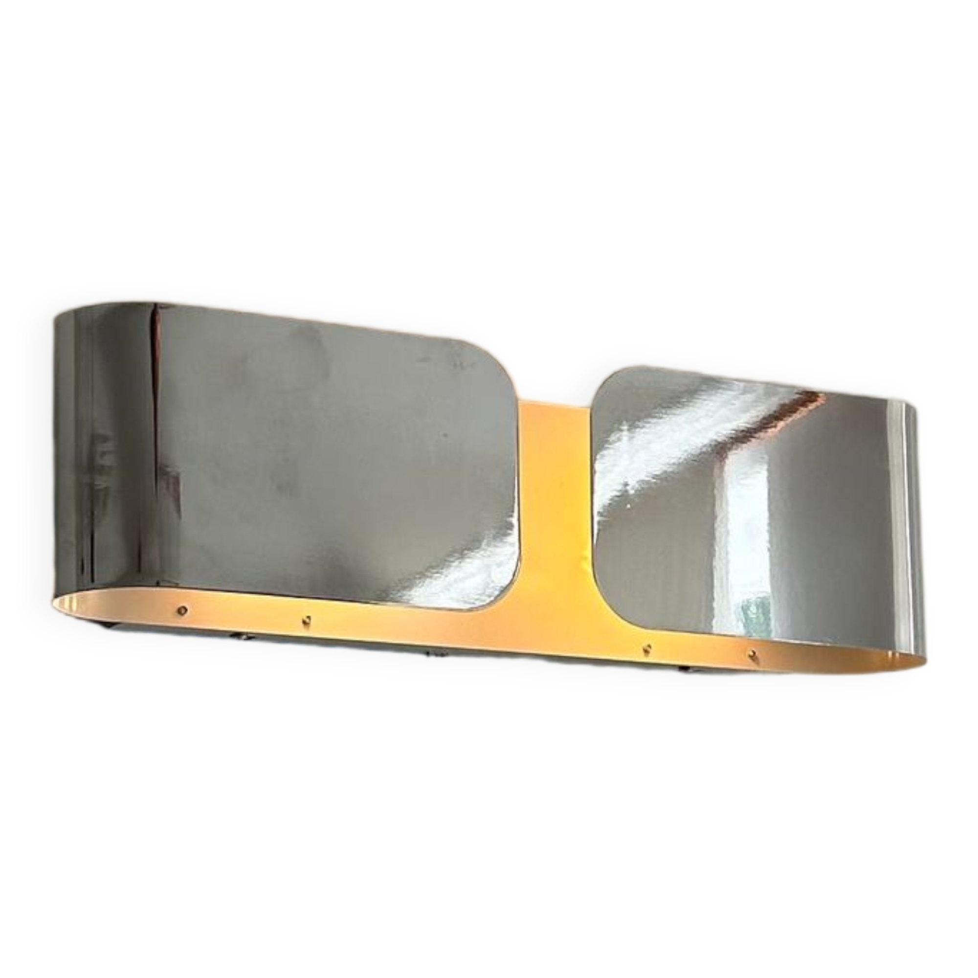 Vintage chromed metal wall lamp, France 1980