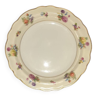 Plat Creux sur pied compote,crème, fruits..porcelaine