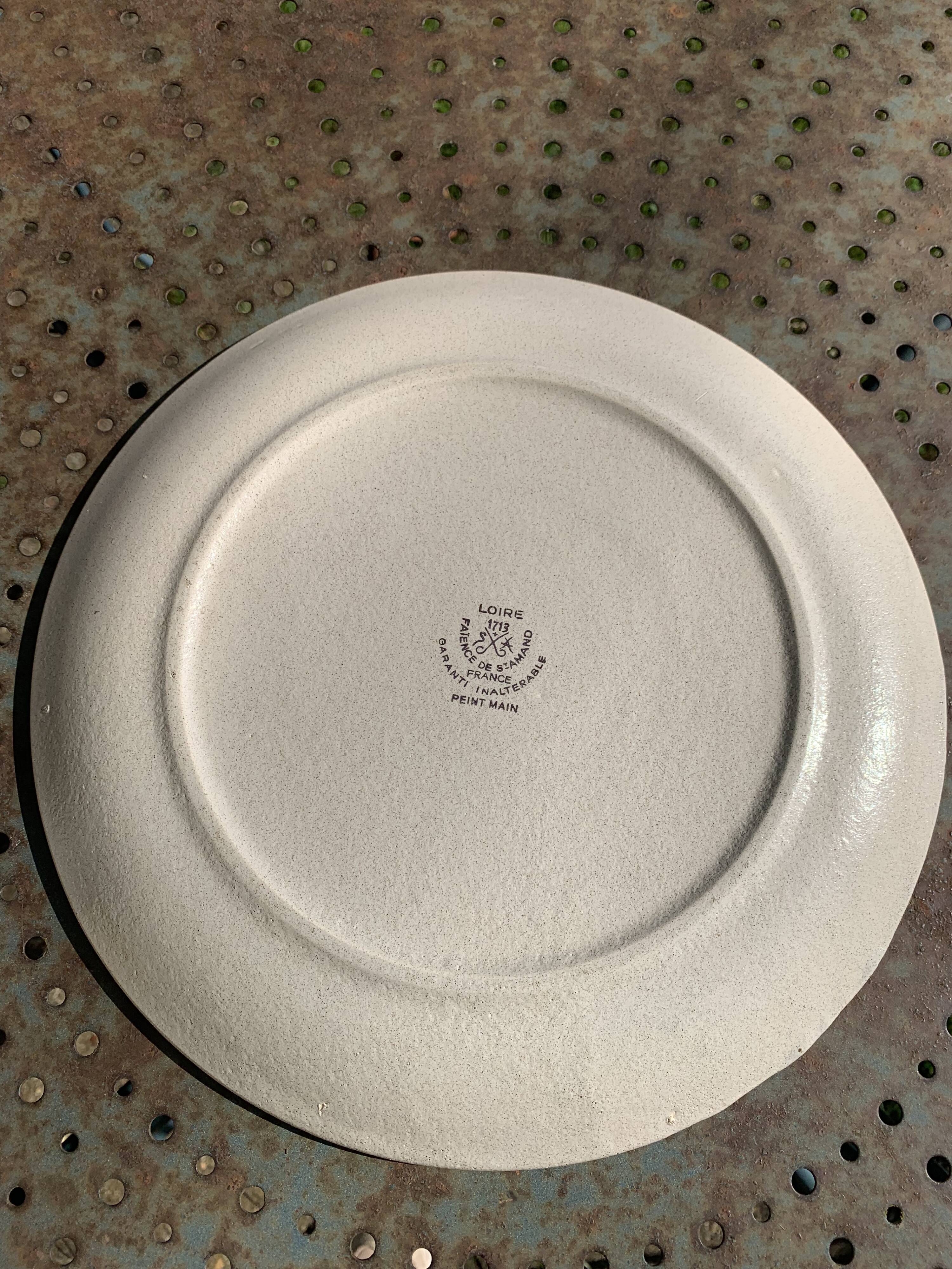 Loire ceramic cake dish 1713 Saint Amand earthenware France