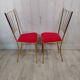 Duo de chaises vintage métal doré